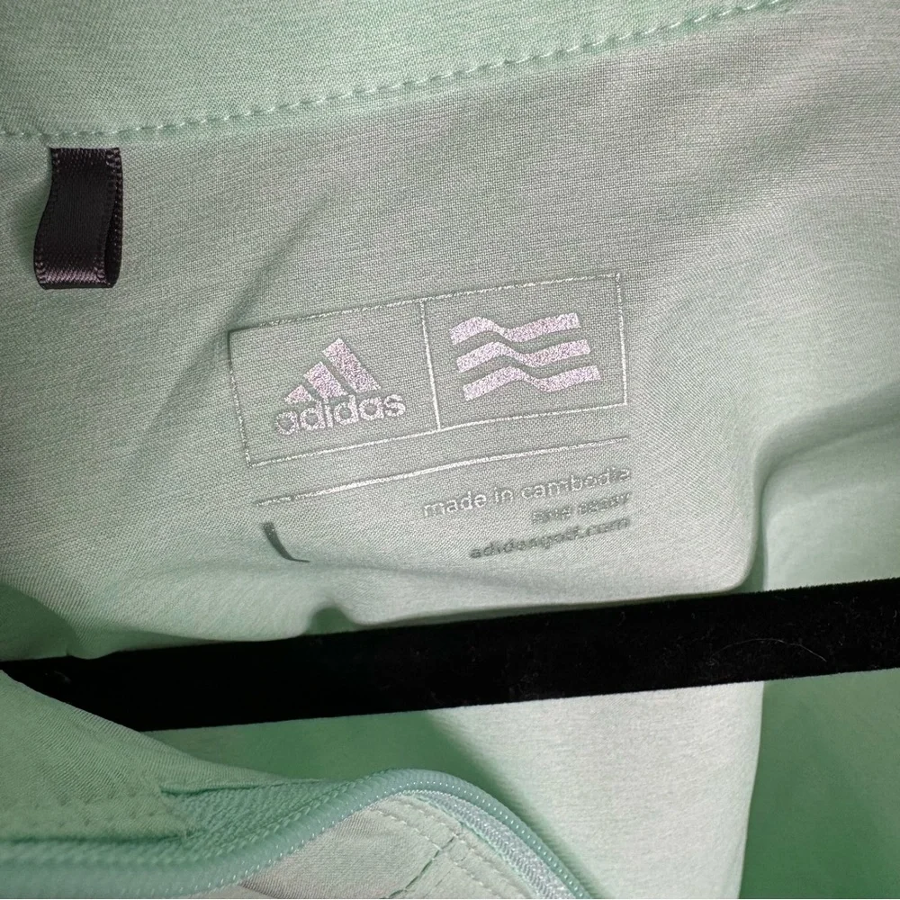 Adidas mint green full zip athletic jacket